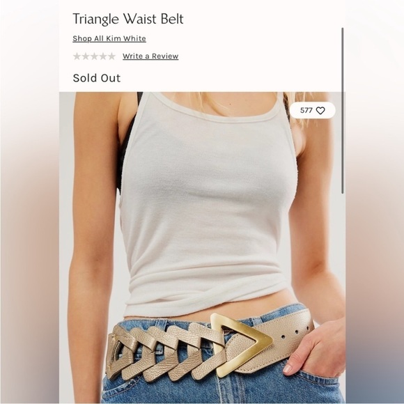 Free People X Kim White Triangle Waist Belt medium  NWT main image 4